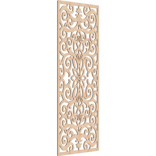 Image of Buel Decorative Pierced Fretwork Wood Wall Panels, 29 3 /8 inchW x 74 3 /8 inchH x 3 /8 inchT, Red Oak
