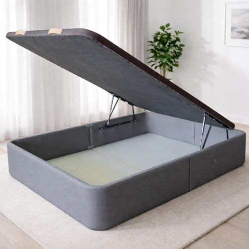 Canapé de Madera Modelo MNR (Envío a Domicilio con Montaje Incluido) (Gris Polipiel, 135x190)