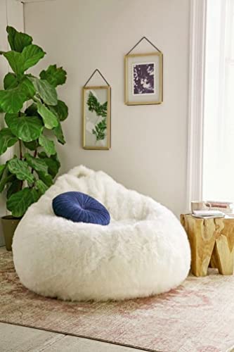 Fur Bean Bag 48 X 36 Inches White Bean Bag Chair Cover (No Fillers) Home Laraine Plush Corduroy Bean Bag Cover Zipper Double Suture For Organizing Children Plush Toys Faux Fur Organizer #TOP3