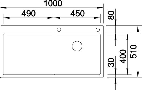 BLANCO CLARON 5 S-IF | Edelstahl | Einbauart: Einbau von Oben & Flächenbündig | Hauptbecken rechts | für 50 cm breite Unterschränke | Widerstandsfähig gegenüber Kratzern