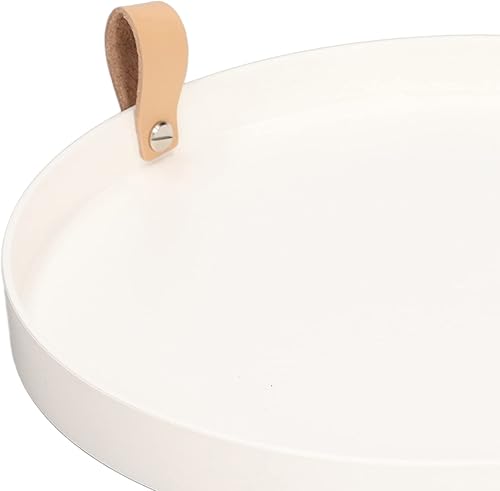 Miniatura 9 de Bandeja redonda blanca para servir, bandeja redonda de ABS para joyería, bandeja decorativa para toallas de baño, joyas, artículos de tocador,