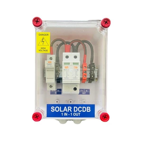JES Solar DCDB 1 in 1 Out Inbuilt Sibass DC Fuse 20A, Sibass SPD 600V & DC MCB 20A (1 Series/String x up to 12 Panels Max.) (1-1 600V MCB)-image-38