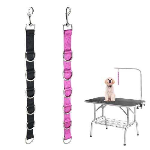 Dog Grooming Loop Extender,Cuteabc Dog Grooming Arm Extension Strap,Nylon Pet Grooming Table Straps with 6 D-Ring,Grooming Leash for Dogs Cats Bath and Nail Clippers,Dog Grooming Loop Groomers Helper