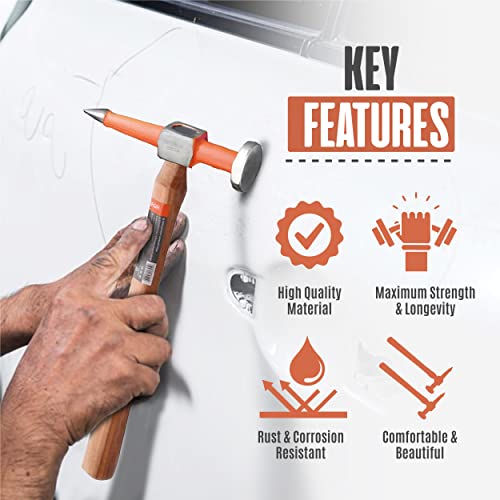 Harden Hammer | Auto Body Repair Hammer (12.5” X 5.7” X 1.54” Crowned Face Hammer) #TOP3