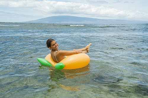 PoolCandy 40 Inch Peach Inflatable Pool Tube Float, Fruit Design Swim Ring for Pool Beach Lake, Heavy Duty PVC Water Lounger for Teens Adults Supports Up to 250 lbs by Poolcandy - Used condition - Image 6