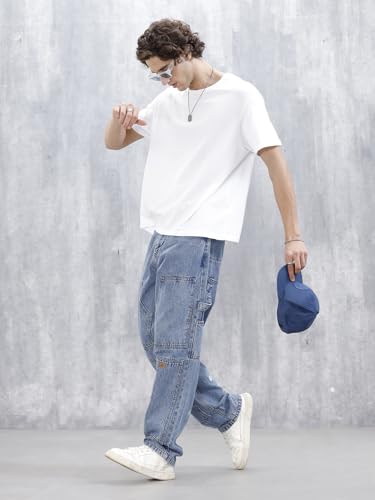 Image of WROGN Men's Loose Fit Jeans | Mid Rise | Jeans for Man