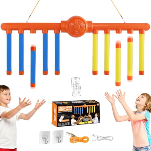 Reflex Drop Sticks Challenge Game, Hand Eye Coordination Training Toy 3 Adjustable Speed Modes Hand-Eye Coordination & Reaction Training Toy Fun Catch Falling Sticks Game for Kids (NEW 10 Stick)