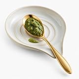 LAUCHUH Spoon Rest for stove top, Ceramic Spoon Holder for Kitchen Counter