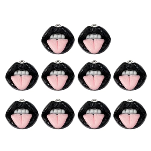 10pcs Sexy Red Vampire Mouth Lip Resin Charm for Jewelry Making Findings Crafts