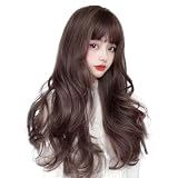 ウィッグ さらさらヘア フルウィッグ コスプレ かつら wig OSHAMY カールロング (ダークブラウン)