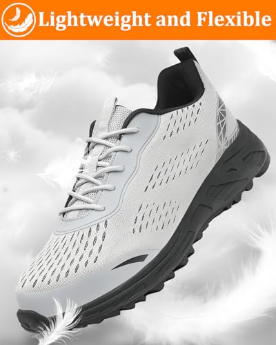 Image of VikoViren Slip On Steel Toe Shoes Men Loafers Safety Work Sneakers | Non Slip, Puncture Proof, Lightweight, Comfortable, Breathable, Indestructible Loafers Construction Shoes, Tennis, Casual