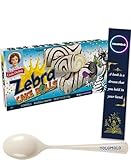 YOLOMOLO Zebra Cake Rolls, 6 ct, 13.10 oz and white plastic spoon with bookmark gift