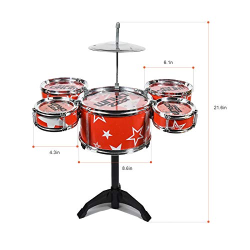 image for TOMMYHOME Kids Rock Jazz Drum Set, Early Educational Toys Kit for Musi