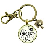 Gutsy Goodness Basketball Keychain You Miss Every Shot Inspirational Gift