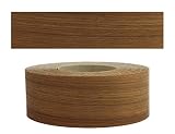 Mprofi MT® (10m Rolle) Echtholz Kantenumleimer Umleimer Furnier Teak SK mit Schmelzkleber zum Aufbügeln 60mm Breite TK10