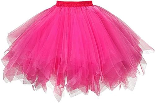 Tüllrock Pink, Flamingo Kostüm Damen, Tüllrock Damen Tütü Rock 50Er Ballett Unterrock Multi-Schichten Tüll Rock Hohe Taille Ballettrock...
