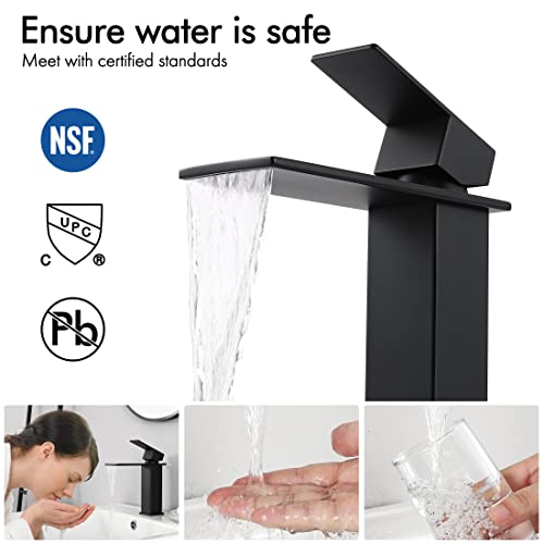 Kes Ceramic Vessel Sink And Bathroom Sink Drain Strainer & Bathroom Faucet, Bvs124+S2008D-Bk+L3158Alf-Bk #TOP7