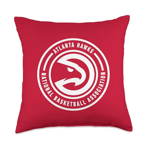 NBA - Atlanta Hawks Circle Logo Red And Gray Throw Pillow