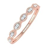0.04 Carat Anniversary Wedding Band Ring in 10K Rose Gold (Ring Size 7)