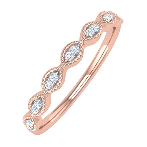 0.04 Carat Anniversary Wedding Band Ring in 14K Gold (SI1-SI2 Clarity)