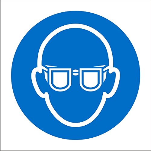 Seco Wear Goggles Pictogram Sign, 200mm x 200mm - Self Adhesive Vinyl