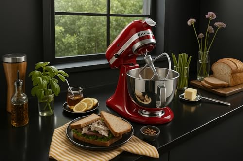 Kitchen Aid Tilt-Head Stand Mixer 4.5 Quart KSM85PBER, Empire Red by KitchenAid - Used condition - Image 5