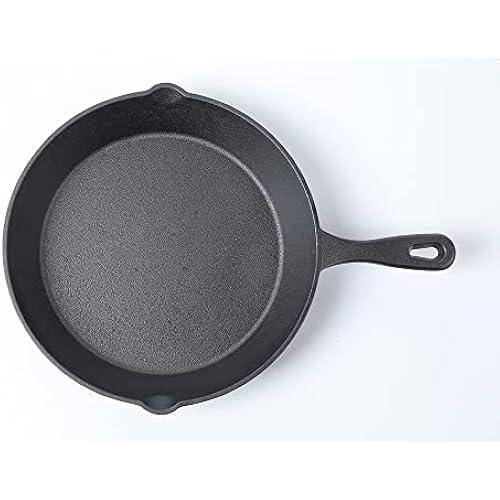 HAWOK Cast Iron Skillet 10 inch Cast Iron Pan For Frying Cooking Baking On Induction Electric Gas and In Oven