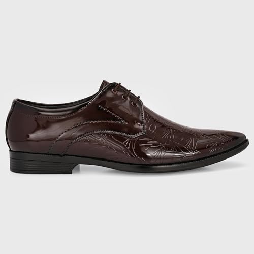 Image of Centrino Men's Formal Lace-Up Shoes | Soft & Comfortable Formal Shoe| Lace-Up, Textured Detail, Formal Business Style| Design Formal Shoes | Stylish-Looking Footwear (9362)