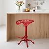 Rustic Industrial Farmhouse Tractor Seat Adjustable Bar Stool Industrial bar Chair (Aged Red, Cast Iron)