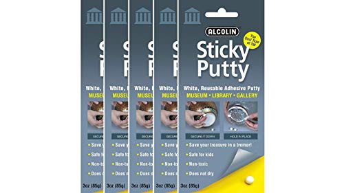 15oz Sticky Putty- Reusable Museum & Gallery Quality Adhesive Putty - Won't Dry Out, Repsitionabe (5x3oz Pack)