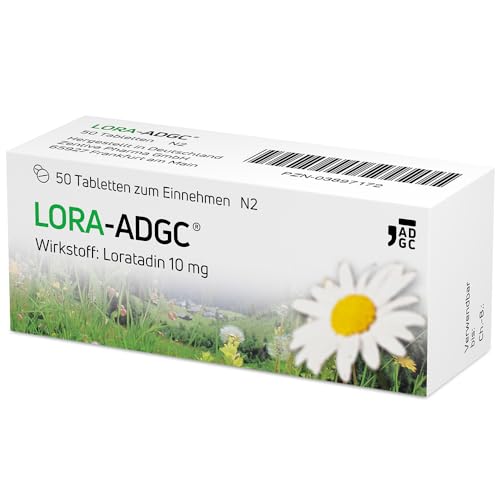 Lora ADGC® - 50 Stück - Antiallergikum zur Behandlung von Allergiebeschwerden wie Heuschnupfen, Juckreiz und Hautrötungen - langanhaltend & gut verträglich - Bereits für Kinder ab 2 Jahren