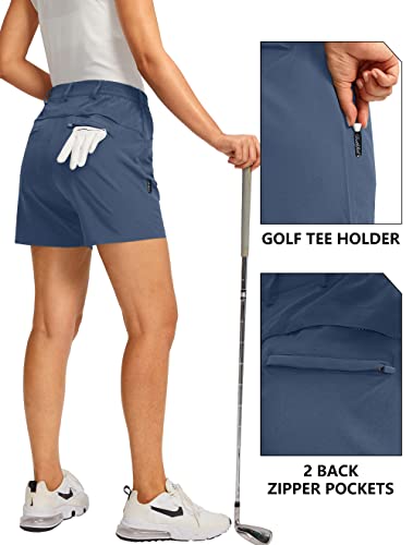 Soothfeel Women's Golf Shorts With 4 Pockets 5 Inch Quick Dry Stretch Dress Work Hiking Shorts For Women Casual Summer (Dusty Blue, Xl) #TOP3