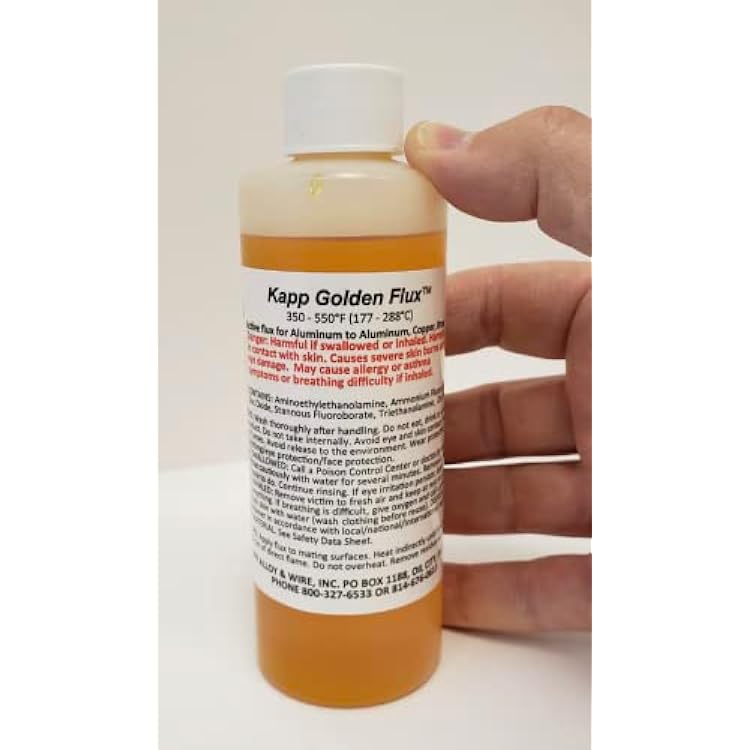 Kapp Golden Flux Lead-Free for Aluminum to Aluminum, Copper, and Stainless Steel: 8oz bottle