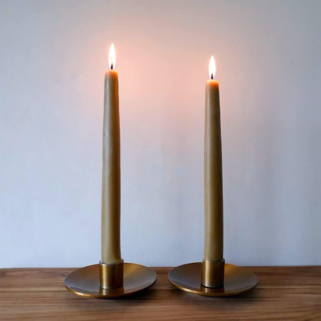 Candlestock Real Bayberry Taper Candle Pair 8 inch - Pure Bayberry and Pure 100% USA Beeswax Blend - Dripless Taper Candle Pair