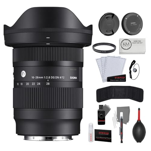 Sigma (�V�O�}) 16-28mm f/2.8 DG DN �R���e���|�����[�����Y ���C�JL�o���h���p UV�t�B���^�[+�t�H�g�X�^�[�^�[�L�b�g + �N���[�j���O�N���X (4�A�C�e��)