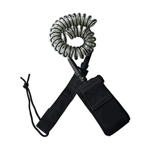 12ft Surfboard Leash 7mm Coiled Paddle Board Leash Leg Rope Surfboard, Sandboard(Black)