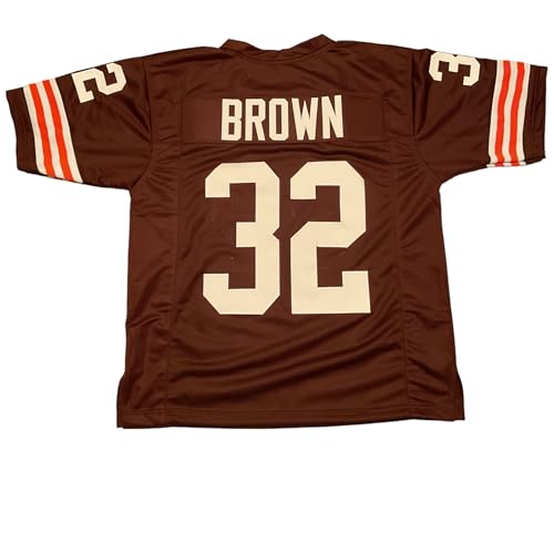 Jim Brown Jersey Stitched Custom Football New No Brand/Logos Adult Sizes (US, Alpha, X-Large, Regular, Regular, Brown)