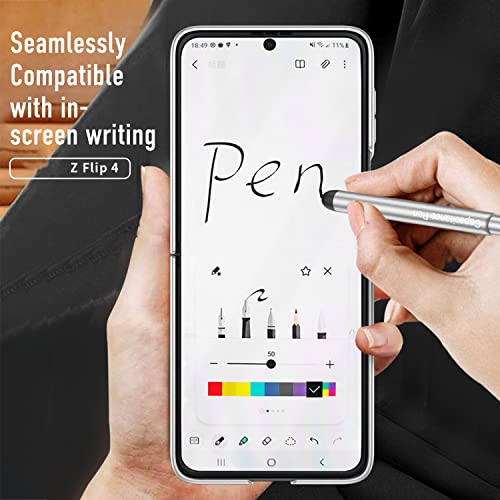 Liulanz For Samsung Galaxy Z Flip 4 Clear Case With Pen And Ring,Ultra Thin Transparent Anti-Fall Phone Protective Cover For Samsung Galaxy Z Flip 4 5G (Clear) #TOP2