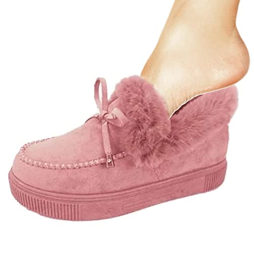 Doefo Snow Boots | Cozy Plush Ankle Snow Boots with Fleece for Girls | Warm Bootie Breathable House Shoes Indoor Outdoor