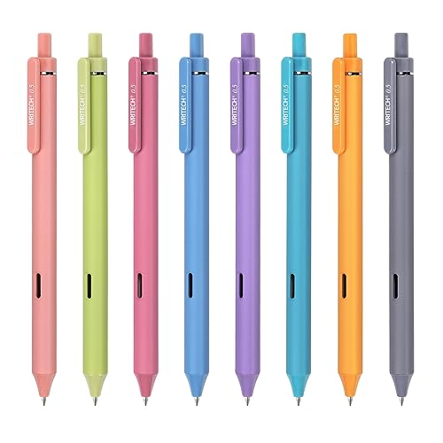 WRITECH Gel Pens Fine Point: Retractable Pen 8ct Vintage Ink...