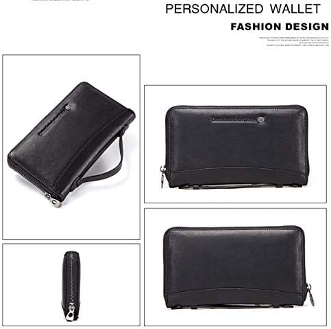 Contacts Mens Clutch Handtas Volnerf Lederen Rits Paspoort Portemonnee Business Grote carry-all Organizer Checkbook Clutch Telefoon Houder, Koffie-mc1027, One Size