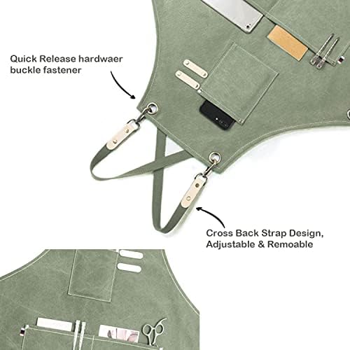 carrotez Adjustable Over sized Plus Size Canvas Apron with Pockets Men and Women Aprons — view 6