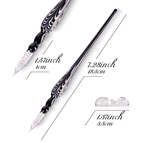 image for AOKUY Glass Dip Pen Set,Calligraphy Pen,Crystal Signature Pen for Art,