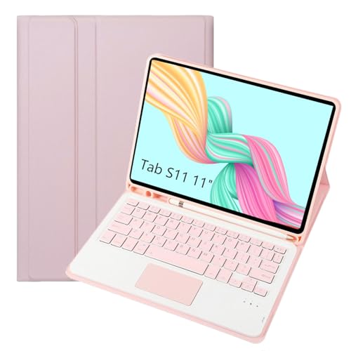 Funda teclado para Samsung Tab S11 rosa para escribir rápido sin errores y proteger la pantalla de 11"