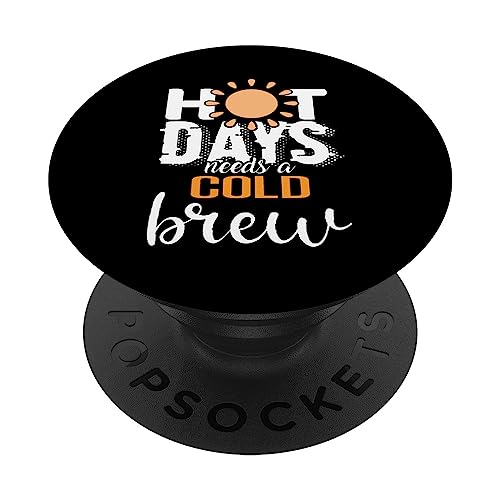 Divertente dicendo caffè ghiacciato amante della caffeina Cold Brew Drink Tee PopSockets PopGrip Intercambiabile