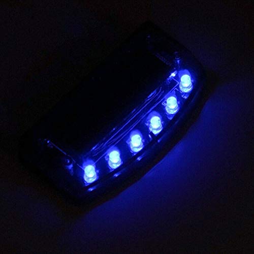 Image of 6 LED Car Led Fake Dummy Alarm Warning Light Solar Power Simulated Security Anti-Theft Flashing Light Car Burglar Alarm Light Blue