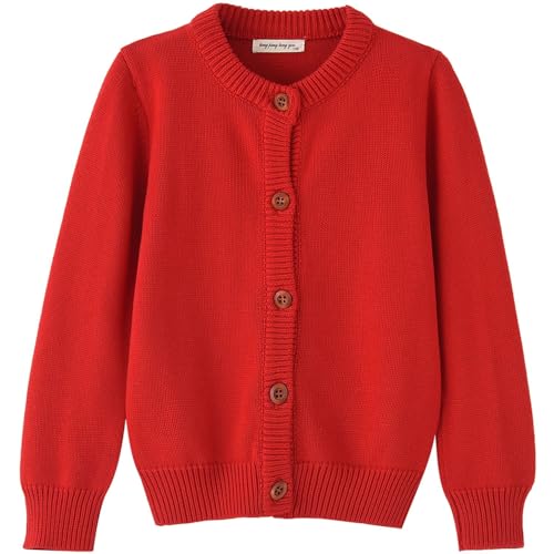 18 Months Cardigan Boys Girls Button Up Sweater Red