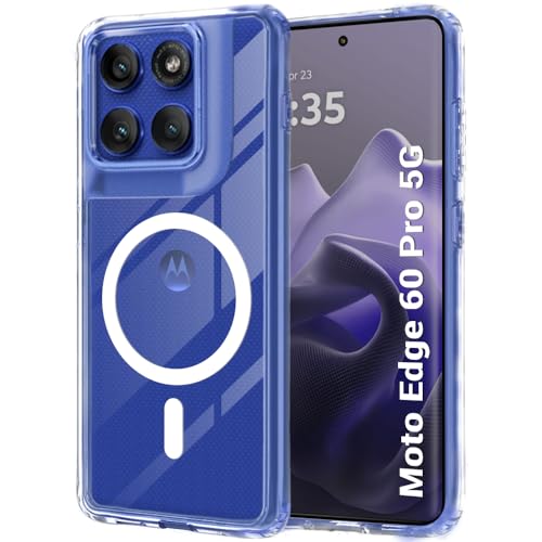 Image of TheGiftKart Ultra-Hybrid Crystal Clear Back Case Cover for Motorola Edge 60 Pro | Shockproof Design | Hard Back Cover for Motorola Edge 60 Pro (PC & TPU, Magsafe Compatible, Clear)