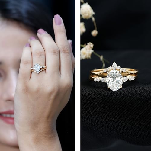 Certified 7X9 mm Lab Grown Diamond Bridal Ring Set, Ef-Vs Quality, Diamond Engagement Ring with Band - With Jewelry Box2