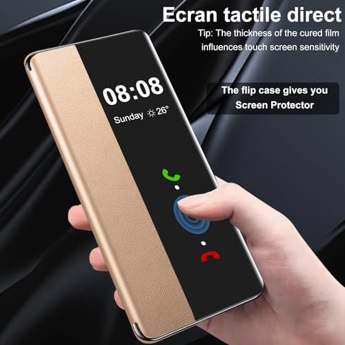 for Samsung Galaxy S26 Case Flip Leather Clear S-View [Touchable Window] for Samsung S26 Phone Case Smart Window Hard Flip Shockproof Protective Cover Galaxy S26 5G Case Clear View by Hovisi - Image 3